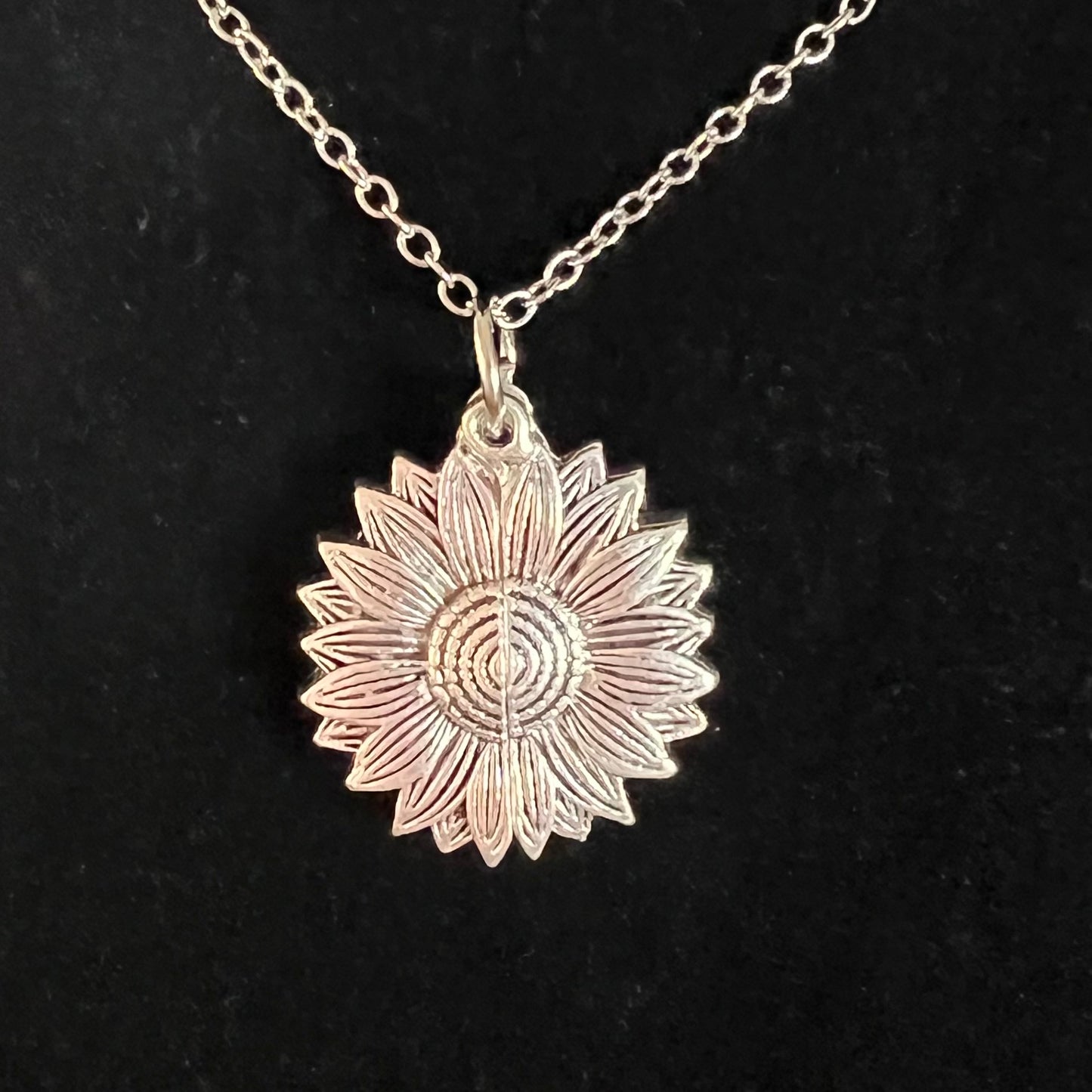 With God All Things Are Possible Sunflower Necklace