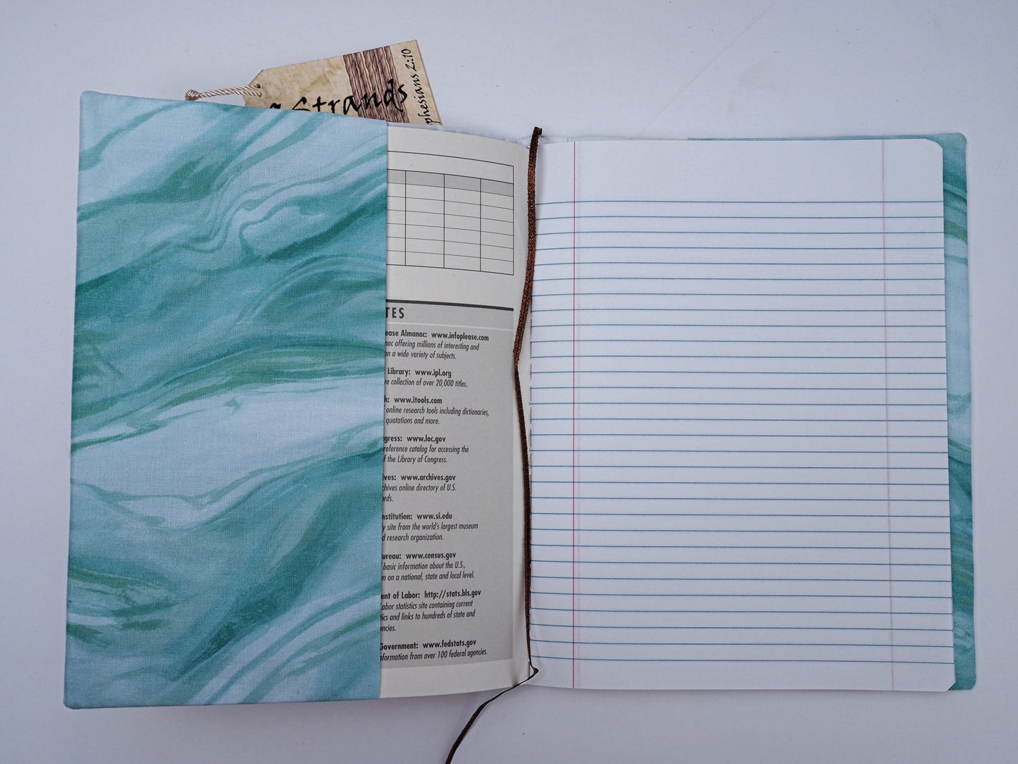 Handmade Cream Botanical Quilted Composition Notebook Cover | Bible Study Journal Set