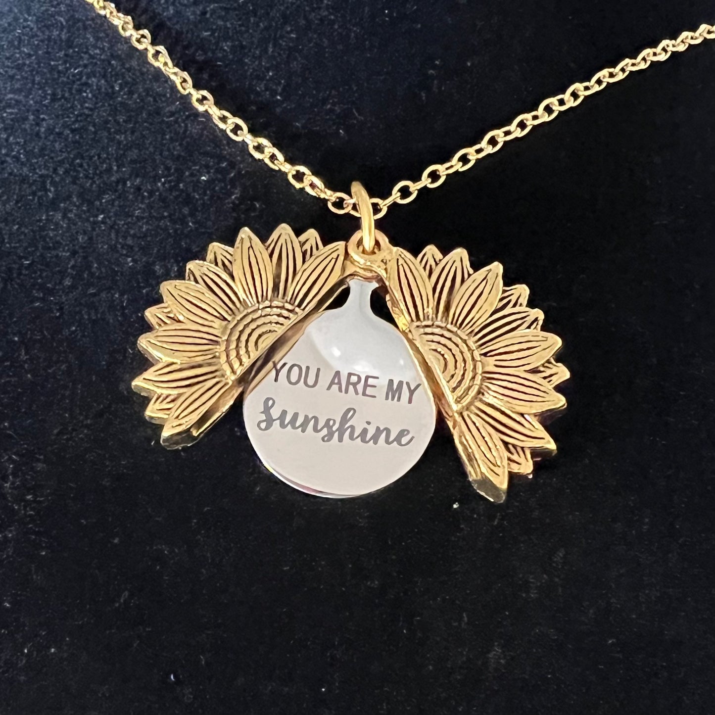 You Are My Sunshine Sunflower Necklace