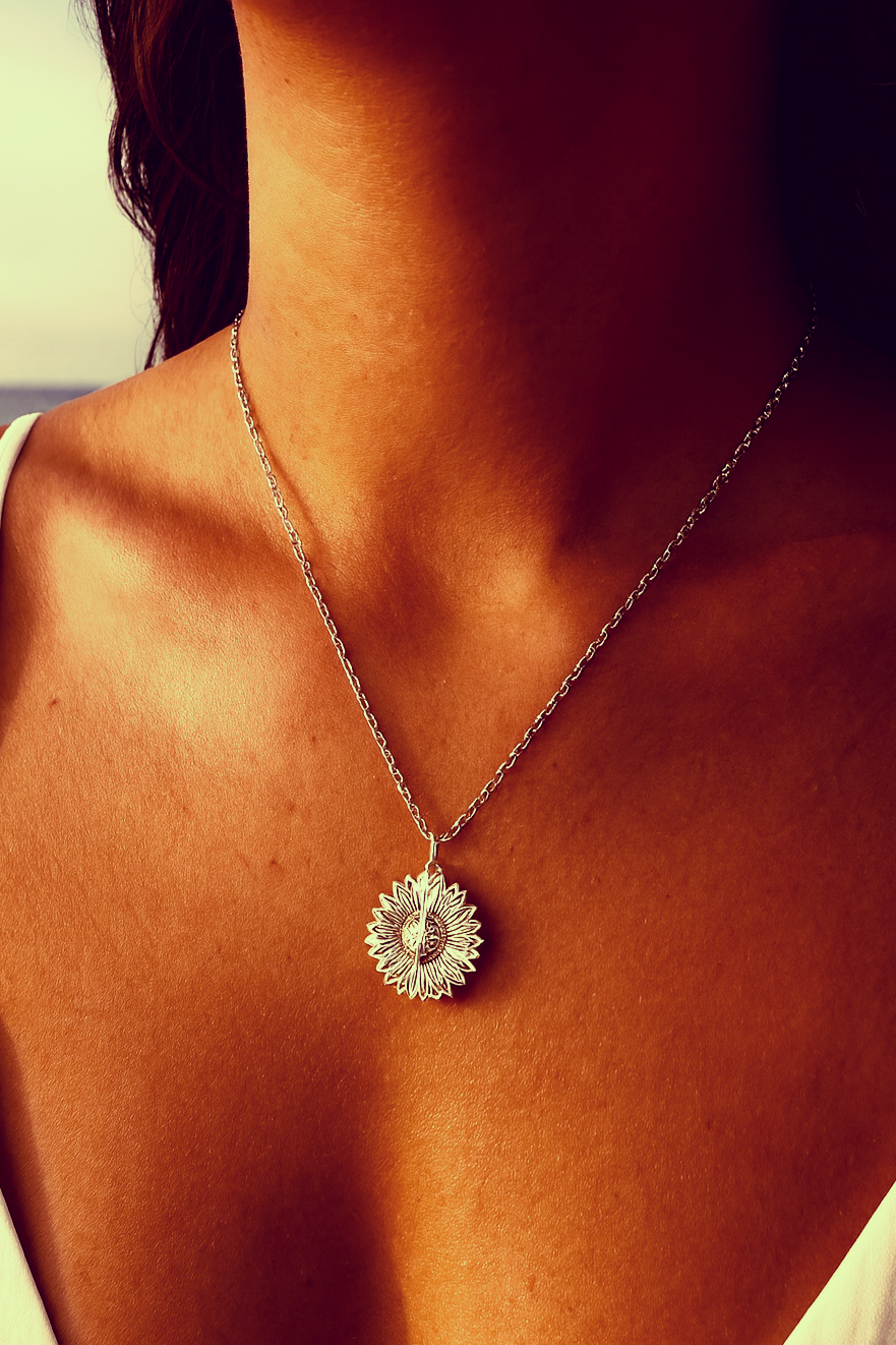 Braver Than You Believe, Stronger Than You Seem Sunflower Necklace