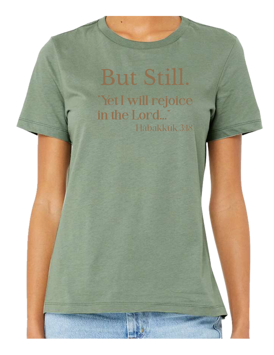 But Still Habakkuk 3:18 – Women's Bella+Canvas Tee