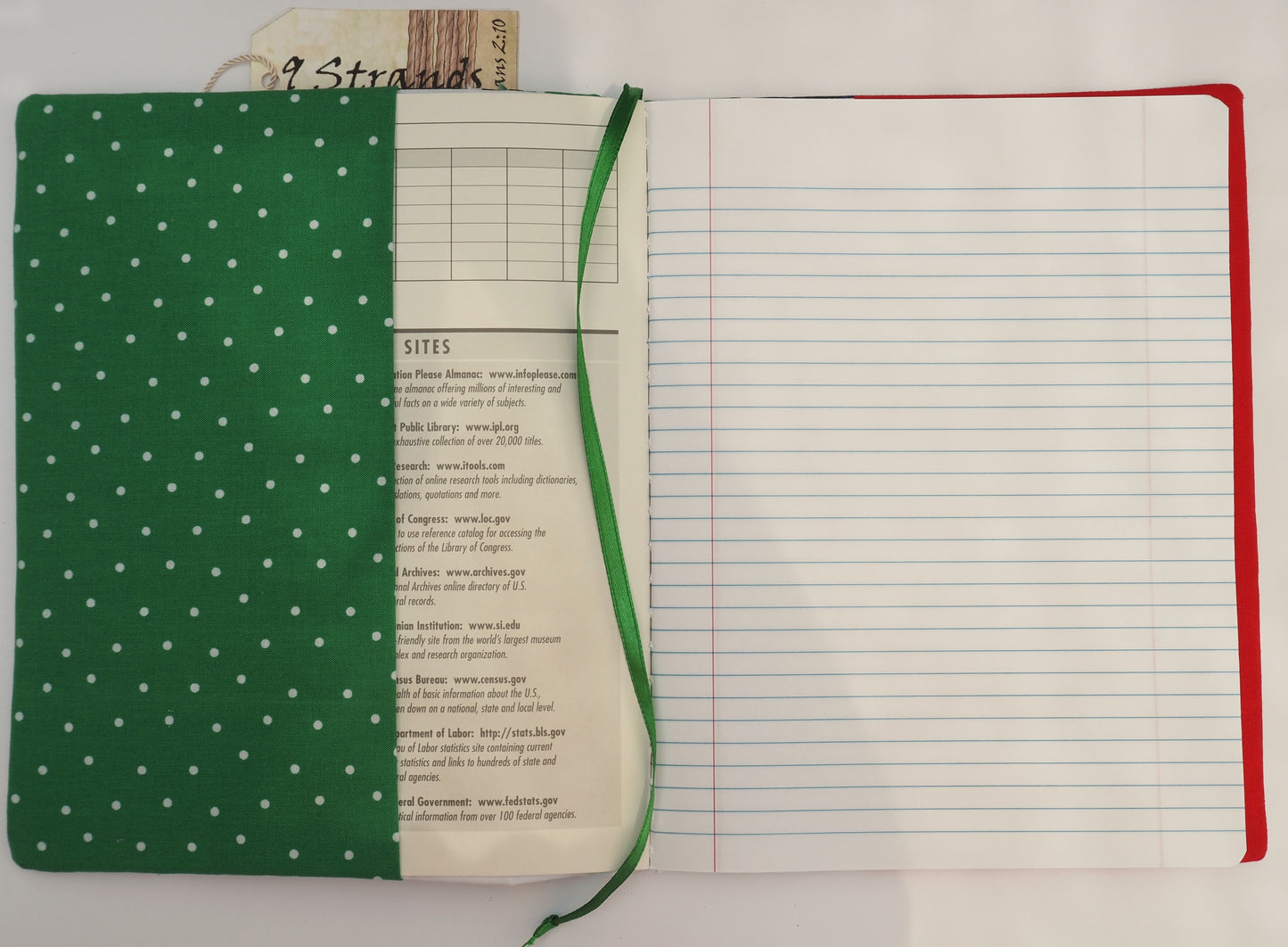 Handmade Fabric Journal Cover | Christmas Chickens Design | Includes Composition Notebook