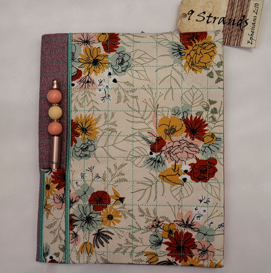 Handmade Floral Quilted Composition Notebook Cover | Bible Study Journal Cover